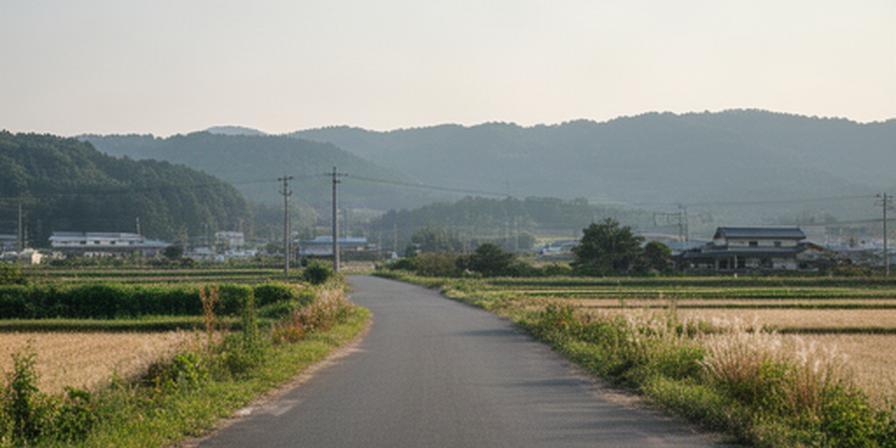 茨城県行方市の道路と周辺風景を示すアクセス案内イメージ