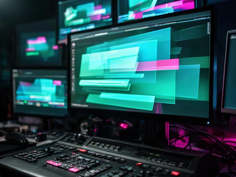 放送用テロップCG送出システムの操作画面に速報グラフィックを表示した様子